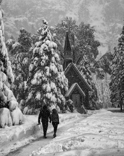 Our runner-up: A winter walk to the chapel, by Dave Fleishman/Just a Little Light Fine Photography (@justalittlelightphoto).